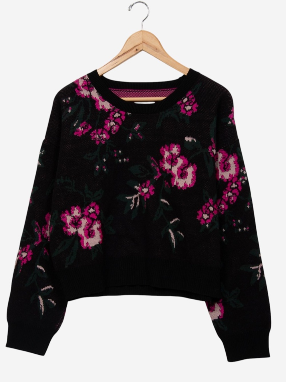 maeve anthro cottagegoth whimsigoth dark romantic floral knit pullover sweater